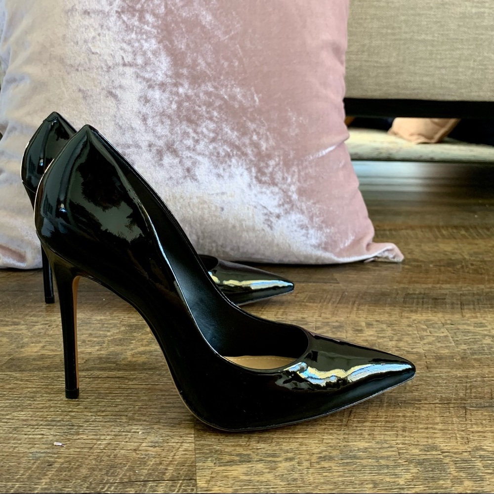 Black patent leather 4 inch heels by Schutz